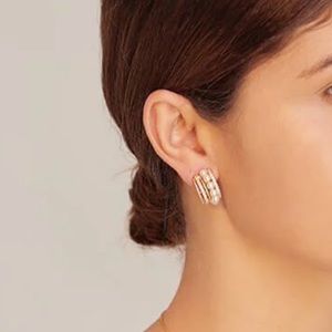 NEW 18K Gold Plated Pearl and Stud Hoop Earrings